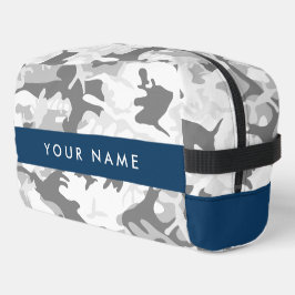 冬の雪グレーカモフラージュあなたの名前をパーソナライズ ドップキット