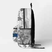 冬の雪グレーカモフラージュあなたの名前をパーソナライズ プリントバックパック (右)