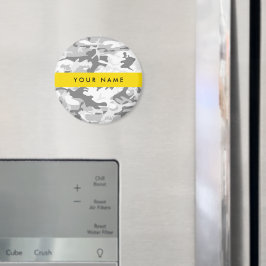 冬の雪グレーカモフラージュあなたの名前をパーソナライズ マグネット