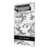 冬の雪グレーカモフラージュあなたの名前をパーソナライズ ミニクリップボード (アングル2)