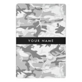 冬の雪グレーカモフラージュあなたの名前をパーソナライズ ミニクリップボード (裏面)