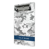 冬の雪グレーカモフラージュあなたの名前をパーソナライズ ミニクリップボード (アングル2)