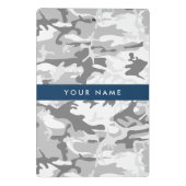 冬の雪グレーカモフラージュあなたの名前をパーソナライズ ミニクリップボード (裏面)