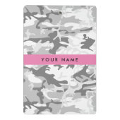 冬の雪グレーカモフラージュあなたの名前をパーソナライズ ミニクリップボード (裏面)