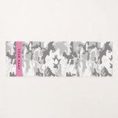 冬の雪グレーカモフラージュあなたの名前をパーソナライズ ヨガマット (正面(横))