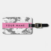 冬の雪グレーカモフラージュあなたの名前をパーソナライズ ラゲッジタグ (正面横)
