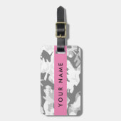 冬の雪グレーカモフラージュあなたの名前をパーソナライズ ラゲッジタグ (正面縦)