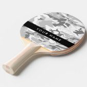 冬の雪グレーカモフラージュあなたの名前をパーソナライズ 卓球ラケット (正面アングル)