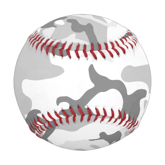 冬の雪グレーカモフラージュあなたの名前をパーソナライズ 野球ボール (正面)