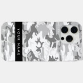 冬の雪グレーカモフラージュあなたの名前をパーソナライズ Case-Mate iPhoneケース (裏面 (横))