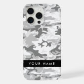 冬の雪グレーカモフラージュあなたの名前をパーソナライズ iPhoneケース (裏面)