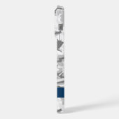 冬の雪グレーカモフラージュあなたの名前をパーソナライズ iPhoneケース (左側面)