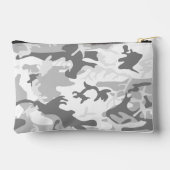 冬の雪グレーカモフラージュ、軍隊、陸軍 アクセサリーポーチ (裏面)