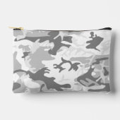 冬の雪グレーカモフラージュ、軍隊、陸軍 アクセサリーポーチ (正面)