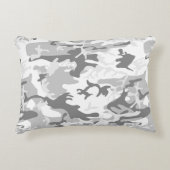 冬の雪グレーカモフラージュ、軍隊、陸軍 アクセントクッション (正面)