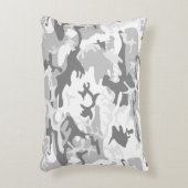 冬の雪グレーカモフラージュ、軍隊、陸軍 アクセントクッション (正面(垂直))