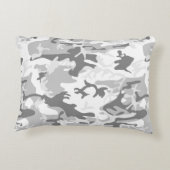 冬の雪グレーカモフラージュ、軍隊、陸軍 アクセントクッション (裏面)