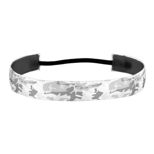 冬の雪グレーカモフラージュ、軍隊、陸軍 アスレチックヘッドバンド (正面)