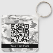 冬の雪グレーカモフラージュ、軍隊、陸軍 キーホルダー (裏面)