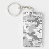 冬の雪グレーカモフラージュ、軍隊、陸軍 キーホルダー (正面)