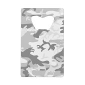 冬の雪グレーカモフラージュ、軍隊、陸軍 クレジットカード栓抜き (裏面)