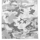 冬の雪グレーカモフラージュ、軍隊、陸軍 シャワーカーテン (正面)