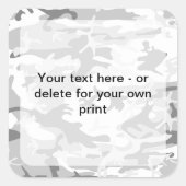 冬の雪グレーカモフラージュ、軍隊、陸軍 スクエアシール (正面)