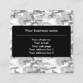 冬の雪グレーカモフラージュ、軍隊、陸軍 スクエア名刺 (正面)