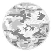 冬の雪グレーカモフラージュ、軍隊、陸軍 セラミックノブ (正面)
