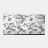 冬の雪グレーカモフラージュ、軍隊、陸軍 デスクマット (正面)