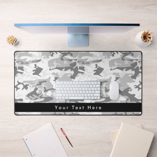 冬の雪グレーカモフラージュ、軍隊、陸軍 デスクマット (オフィス1)