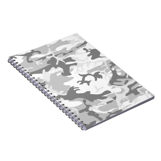 冬の雪グレーカモフラージュ、軍隊、陸軍 ノートブック (右側)
