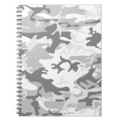 冬の雪グレーカモフラージュ、軍隊、陸軍 ノートブック (正面)