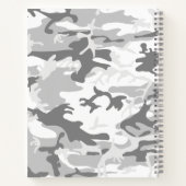 冬の雪グレーカモフラージュ、軍隊、陸軍 ノートブック (裏面)