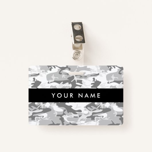 冬の雪グレーカモフラージュ、軍隊、陸軍 バッジ (正面クリップ)