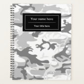 冬の雪グレーカモフラージュ、軍隊、陸軍 プランナー手帳 (正面)