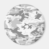 冬の雪グレーカモフラージュ、軍隊、陸軍 マグネット (正面)