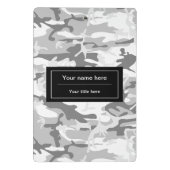 冬の雪グレーカモフラージュ、軍隊、陸軍 ミニクリップボード (裏面)