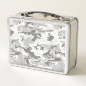 冬の雪グレーカモフラージュ、軍隊、陸軍 メタルランチボックス (裏面)