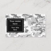 冬の雪グレーカモフラージュ、軍隊、陸軍 名刺 (裏面)