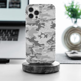冬の雪グレーカモフラージュ、軍隊、陸軍 iPhone 15 PRO MAXケース