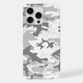 冬の雪グレーカモフラージュ、軍隊、陸軍 iPhoneケース (裏面)