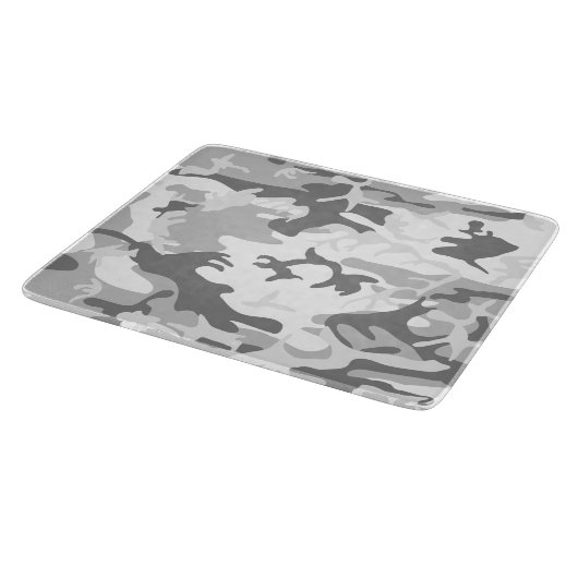 冬の雪グレー迷彩 ミリタリー 軍用 カッティングボード (角)