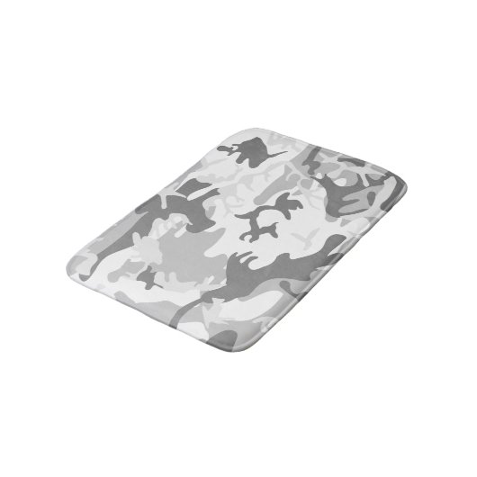 冬の雪グレー迷彩 ミリタリー 軍用 バスマット (アングル)