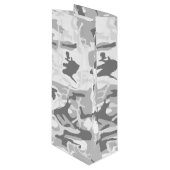 冬の雪グレー迷彩 ミリタリー 軍用 ワインギフトバッグ (正面アングル)
