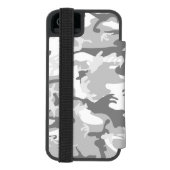 冬の雪グレー迷彩 ミリタリー 軍用 INCIPIO iPhoneウォレットケース (フォリオ裏面)