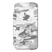 冬の雪グレー迷彩 ミリタリー 軍用 INCIPIO iPhoneウォレットケース (フォリオ 正面)