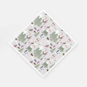 冬の雪スキー山斜面の風景 スタンダードランチョンナプキン (角)