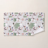 冬の雪スキー山斜面の風景 バスタオルセット (ハンドタオル)