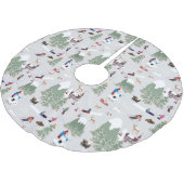 冬の雪スキー山斜面の風景 ブラッシュドポリエステルツリースカート (アングル)